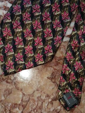 Robert Talbott Pink and Gold Floral Silk Tie